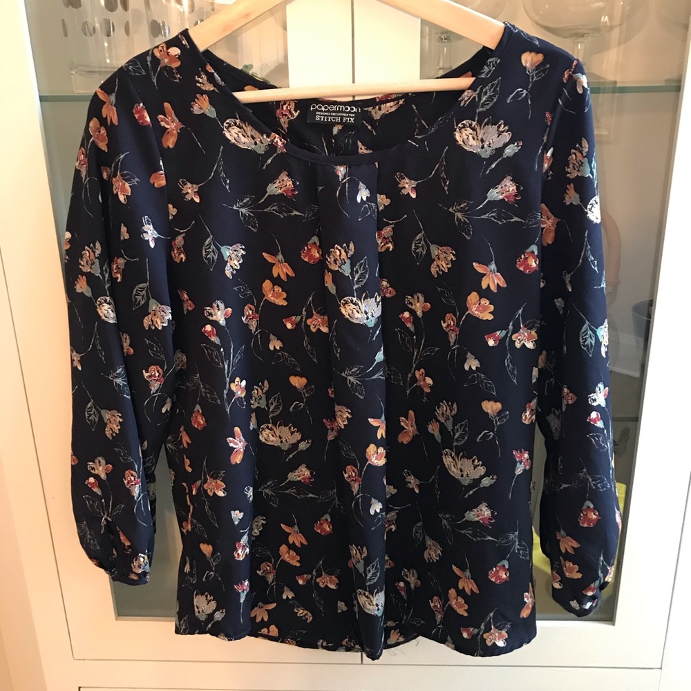 Stitch Fix Navy floral blouse